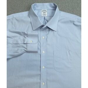 Brooks Brothers Shirt Mens 18-34 Cotton‎ Blend Stretch Oxford Button Up